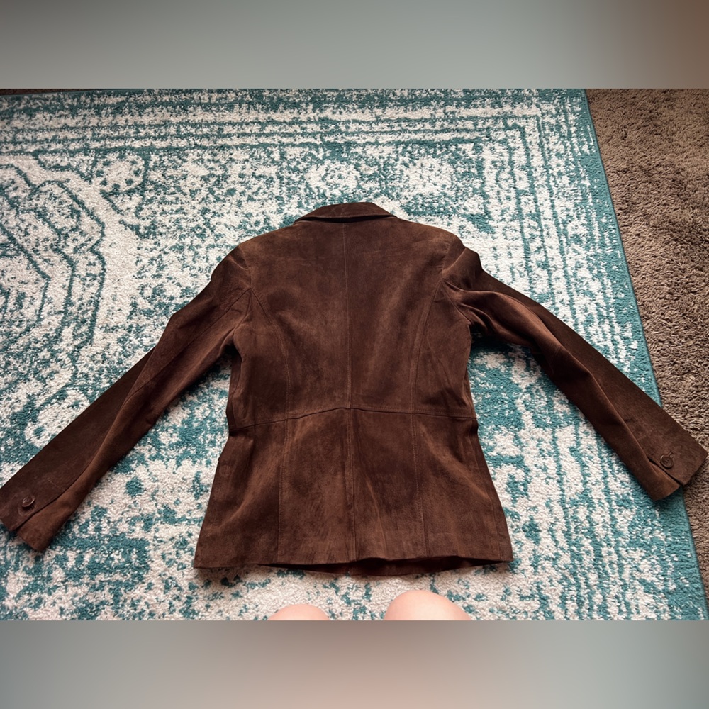 Liz Claiborne Dark Brown 100% Suede Blazer - Picture 4 of 9